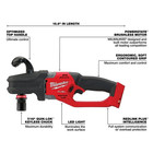 Milwaukee 2808-20 M18 Fuel Hole Hawg Right Angle Drill W  Quik-lok  tool Only 