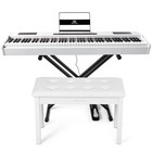 White 88key Fully Weighted Digital Piano Hammer Action Keyboard Midi pedal bench