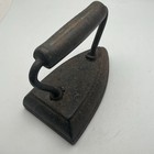 Antique Acw  7 Cast Iron Sad Iron Fixed Wood Handle-vtg Primitive Laundry Tool