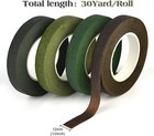 4 Rolls Floral Adhesive Tapes Dark Green Light Green Grass Green Brown 30 Yards