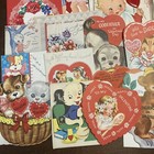 Huge Vintage Antique Valentine s Day Card Lot Mechanical Fuzzy Love 80  Cards