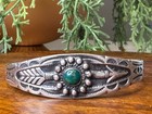 Vtg Fred Harvey Era Navajo Sterling Turquoise Arrow Cuff Maisels Trading Post