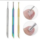 Double-headed Stainless Steel Cuticle Remover Nail Pusher Exfoliation Prep Tool 