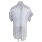 Chanel 22s P72681v64385 Striped Rhinestone Cc Logos Button Frill Blouse 34