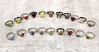 20 Adjustable Glass Kids Rings Handmade Mix Wholesale Resale Bulk Lot Silver