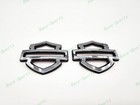 2pcs Set Chrome Black Double Layer Harley Cvo Custom Tank Emblems Badges