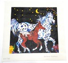 Barbara Wallace Needlepoint Hand Painted Canvas Horses Artist Signed 14 w-14 l