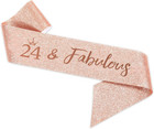 Costume Headwear  24th Birthday Sash And Tiara For Girls  Rose Gold Birthday Sas