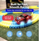 Magic Tracks Glow In The Dark Flexible Race Track Set W  Light-up Led Car 3 