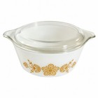 Vintage Pyrex Butterfly Gold 1 1 2-quart Round Casserole Dish With Lid  474
