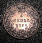 Old Canadian Coins 1858 Canada Silver Key Date Five Cents 5 C