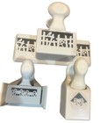 Martha Stewart Halloween Punch Set Spider Web  Creepy Fence  Spiderweb Window X3