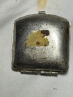 Vintage Art Deco Powder And Rouge Compact With Mirror Silver Tone Metal