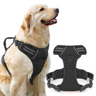 Adjustable Dog Pet Harness Reflective Strips Comfortable Mesh  soft Handle Black