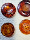 Lot Vintage Lg Bakelite Imitation Faux Tortoise Shell Coat Buttons