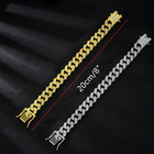 Cat Chain Collar  2 Pcs Diamond Cuban Link Kitten Walking Golden Silvery