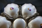 Antique French Limoges Majolica  Porcelain Oyster Plate 19th C 9 25 Diameter
