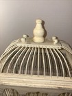 Vintage Wood Bird Cage Metal Wire Dome Victorian Style Bird House Biege 12   