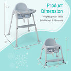 4-in-1 Convertible Baby High Chair Feeding W  Footrest   Removable Double Tray