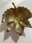 Vintage Solid Brass Maple      On A Pedestal   Used  