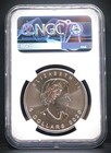 2020w Canada 1 Oz  5 Burnished Maple Leaf  9999 Ag Ngc Ms70