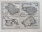 Antique Map Angliae Vii Tabula By  Mercator   C  1628