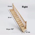 1 12 Dollhouse Right Miniature Staircase Straight Handrail Stair Step Furniture