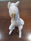 Vintage Porcelain Miniature Glazed Bone China Unicorn Gold Horn 5  