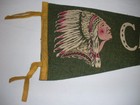 Vintage Souvenir Felt Travel Pennant Cave Of The Mounds Wisconsin Grn W  Indian