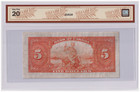 Bcs Graded Vf 20 1935 Canada 5 Dollars Banknote