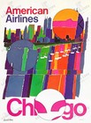 American Airlines Chicago 1975 Vintage Travel Poster Wall Art Print