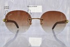 Cartier C Decor Rimless Full Kit  Screw  sunglasses Eyeglasses Lunettes Horn Wood