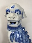 Blue White Porcelain Ceramic Fengshui Fu Foo Dogs Guardian Lions Sculpture 12 5   