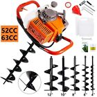 52cc 63cc Gas Powered Post Hole Digger 4  6  8  10  12   Earth Auger Drill Bits