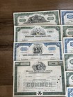 Huge Lot Of 22 Vintage Stock Certificates   Bond Notes Railroad Tobacco