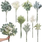  75 Pcs Artificial Greenery Stems Box Set with 8 Kinds Of Faux Sage Green