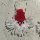 Macrame Ornaments Santa Christmas Santa Claus 3    Christmas Lot Of 6