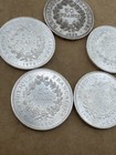 Coin Set 5 France 50 Francs 1980  1979  1976  1975  1978 Rare And Clean