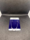 Silver Jewelry Set Crystal Pendant Necklace Stud Earrings Women Bridal Prom Gift