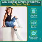 Soccer Socks Girls - 6 Pcs Cotton Knee High Girl Soccer Sock 8-12 Years Old     