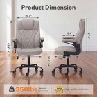 Executive Office Chair Pu Leather High Back With Flip-up Arms Home Desk Chair