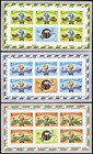 Maldives 496-501 Imperf Sheets mnh  Upu-100 1974 train ship zeppelin jet coach 