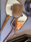 Vintage Vanity Set Brass Brush And Mirrors  