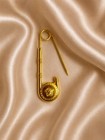 Rare Versace Medusa Safety Gold Tone Pin Brooch Accessories Large - 3   inch 