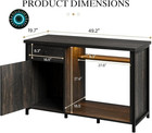 Heavy Duty 55-75 Gallon Fish Tank Stand With Power Outlet   Storage Black