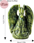 Dragon Statue Natural Green Jade Crystal Animal Figurine  Decorative Collectible
