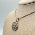 Silver Plated Tree Of Life Cz Pendant Solid Sterling Silver 925 20  Rope Chain