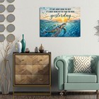 Sea Turtle Sunset Canvas Wall Art Inspirational Quote Ocean Decor Poster