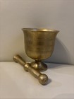 Vintage Solid Brass Pestle   Mortar Pharmacy Apothecary 3 5    Heavy