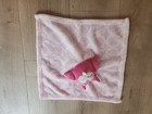 Hb Pink Owl Security Blanket Lovey 12x12  Circles Print Baby Plush Soft Toy Girl